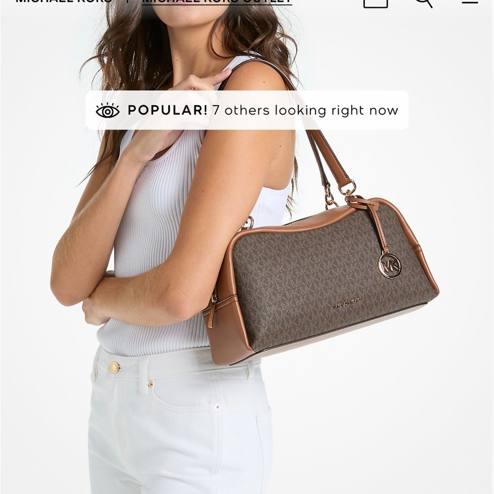 Michael Kors Cecilia Brown and Tan Shoulder Bag - Picture 3 of 9
